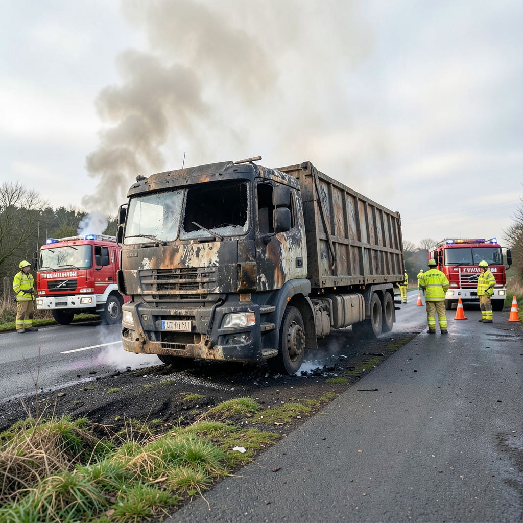 Fire crews tackle large vehicle blaze on Halifax Road in Cullingworth